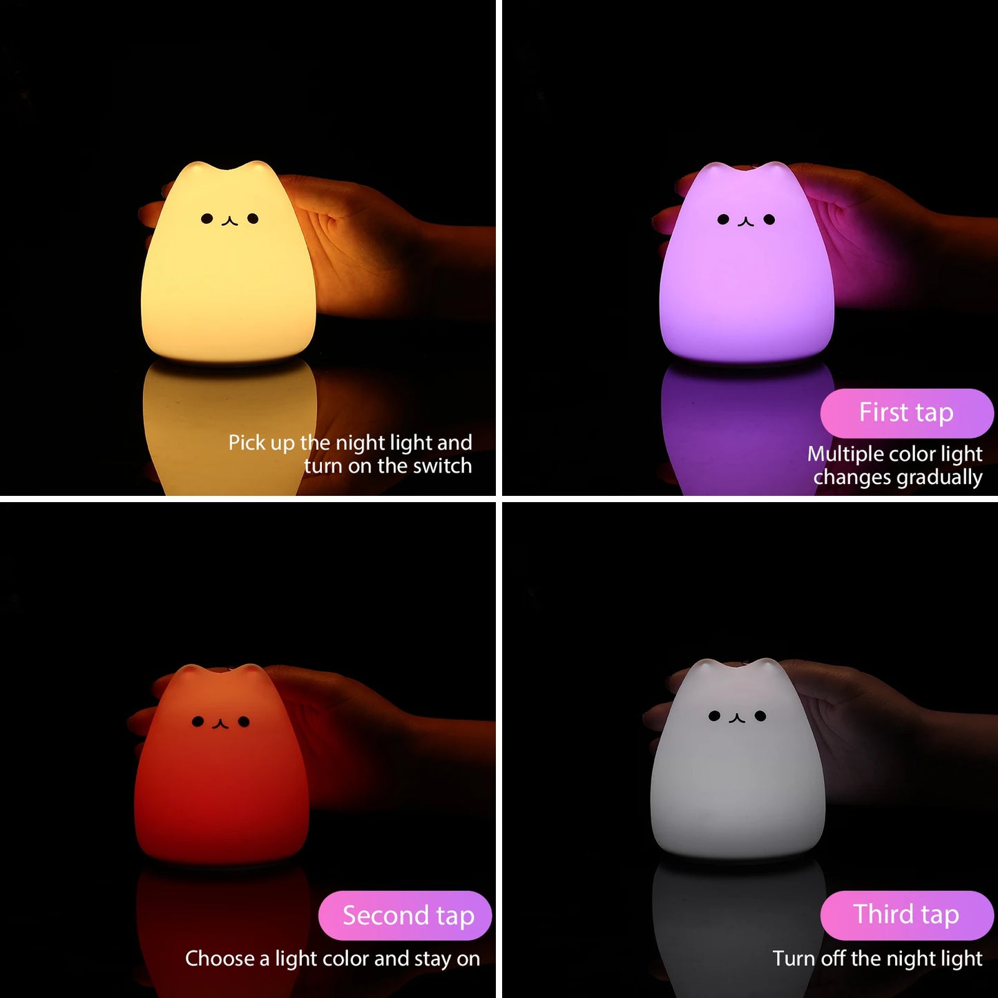 MULTI-COLOR CUTE CAT Nightlight by ANILAMPS™